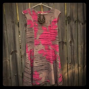 Pretty in a pink pattern a-line dress
